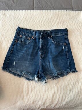 GAP Dark Blue Denim Cutoff Shorts with Frayed Hem